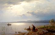 Hans Gude Ved bredden av Chiemsee oil painting